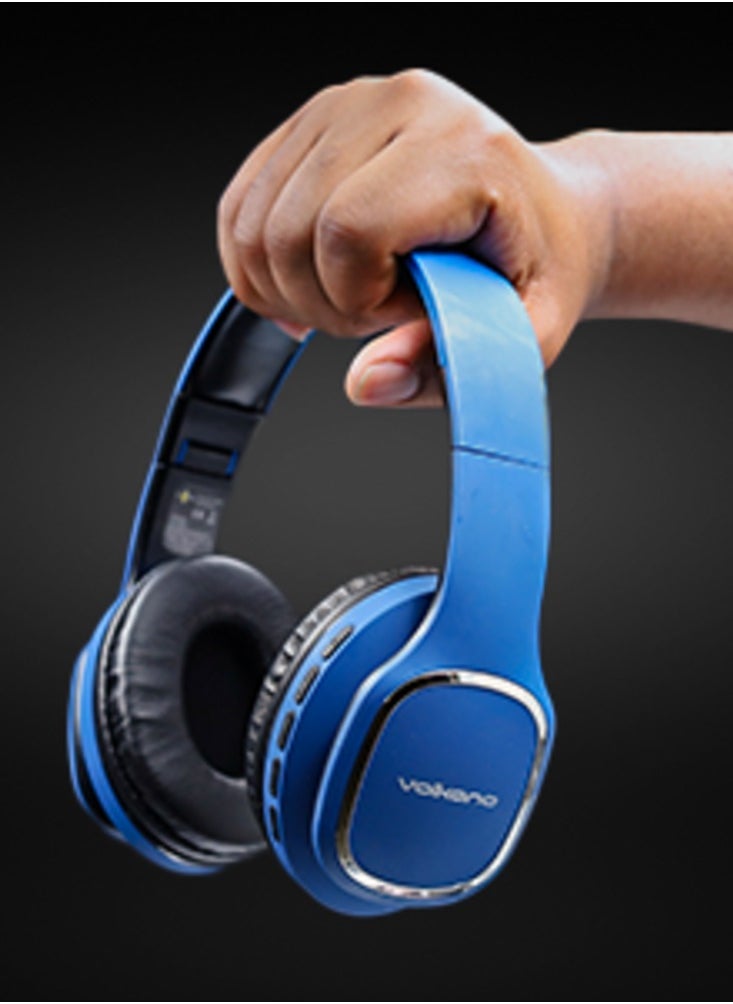 Volkano - Volkano Phonic Series Bluetooth Full Size Head Phones - Blue - Image 1