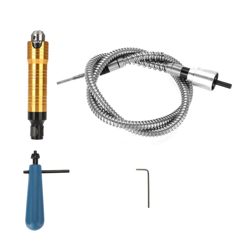 Flexible Shaft Grinder Extension 100cm Aluminum Alloy Handle - Vibration Reduction Grip for High Speed Rotary Tool - 0.5-6mm Chuck Polishing Grinding Carving for DIY Enthusiasts - Image 1