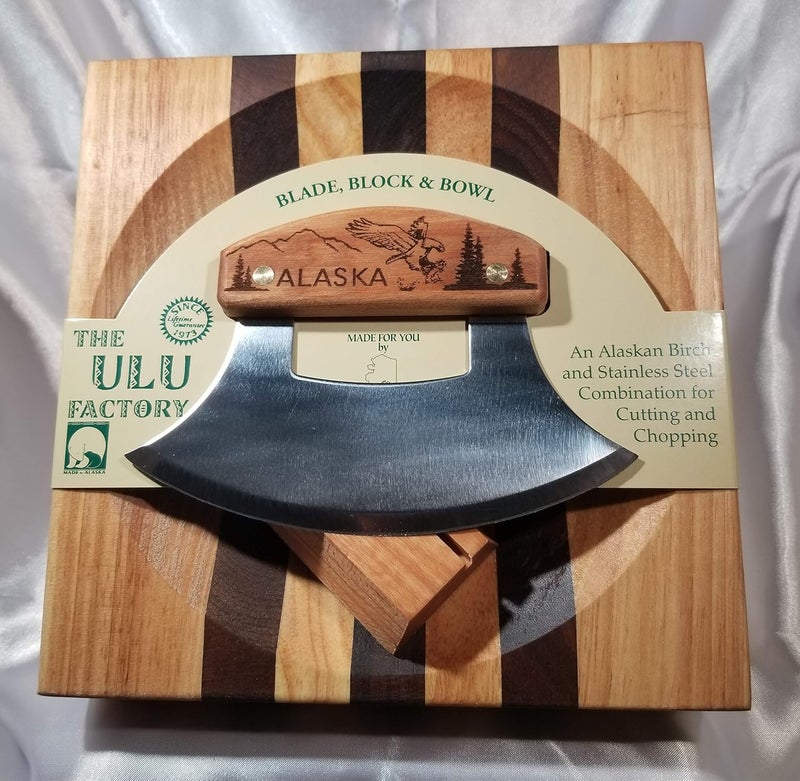 Alaska Ulu Bowl Set Birch Handle Flying Eagle