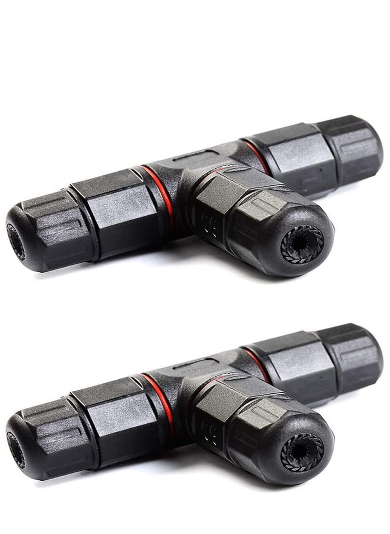 Excefore 2pcs 3 Way Junction Box Connector IP68 Waterproof Electrical Junction Box Connector for 5mm- 10mm Cable Range  - Image 1