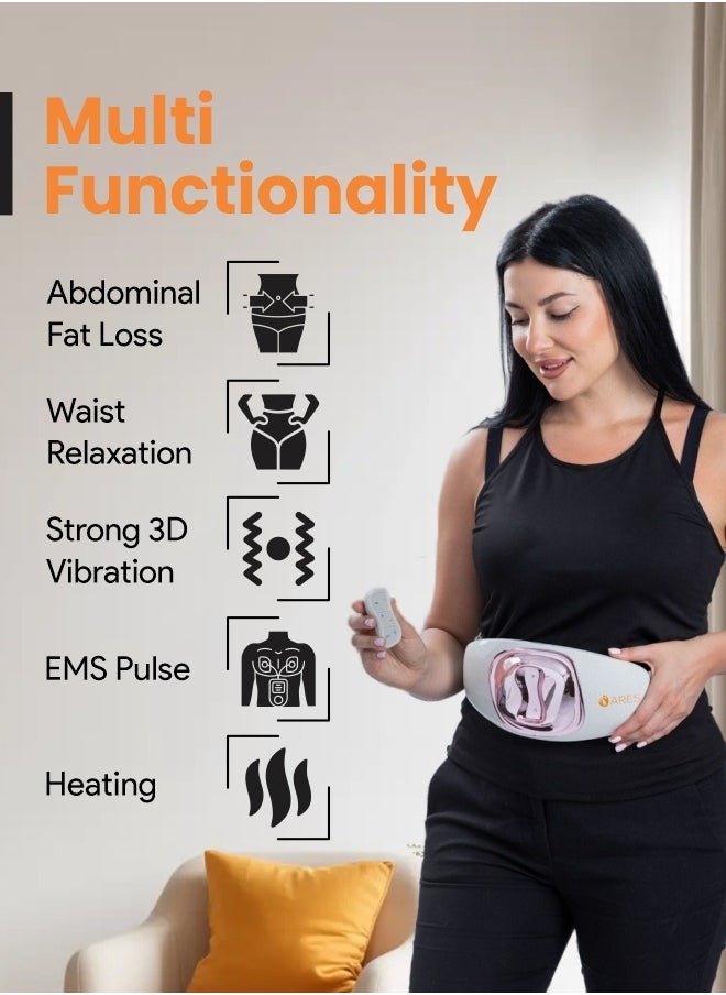 ARES uBelt Slimming Massager 2 Powerful Motors, 3D Micro-Vibration, 6 Massage Heads, 5 Shaking Modes, EMS Technology with 6 Modes, 16 Speeds, Heating for Fat Reduction And Toning  - Image 2