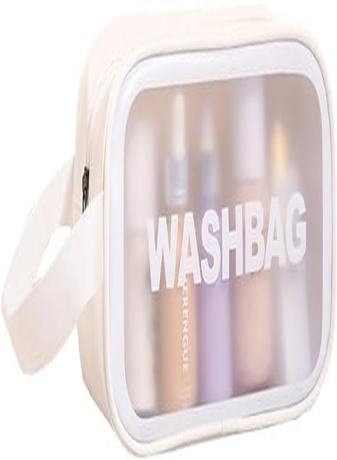 GODFLY Clear Toiletry Bag, Wash Make Up Bag PVC Waterproof Zippered Cosmetic Bag, Portable Carry Pouch for Women Men(Set of 3/Multicolour) - Image 1