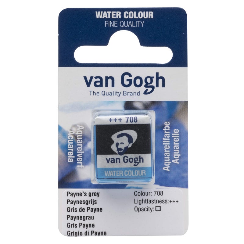 Van Gogh Watercolor Paint Half Pan Paynes Grey 708 - Image 3