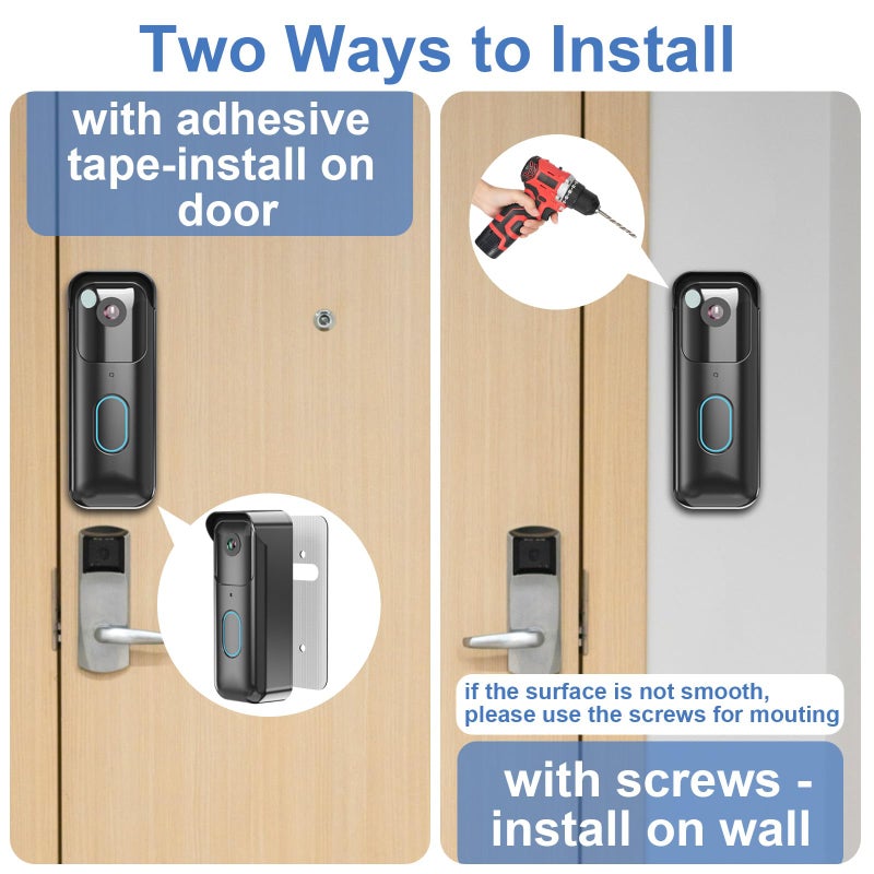 Pyfhy No-Drill Adhesive Doorbell Mount Compatible with Blink Doorbell (2nd Gen), Door Mounting Holder Bracket Accessories, Not Block Motion Sensor Anti-Theft Camera Mount for Home, Apartment, Office, School - Image 5