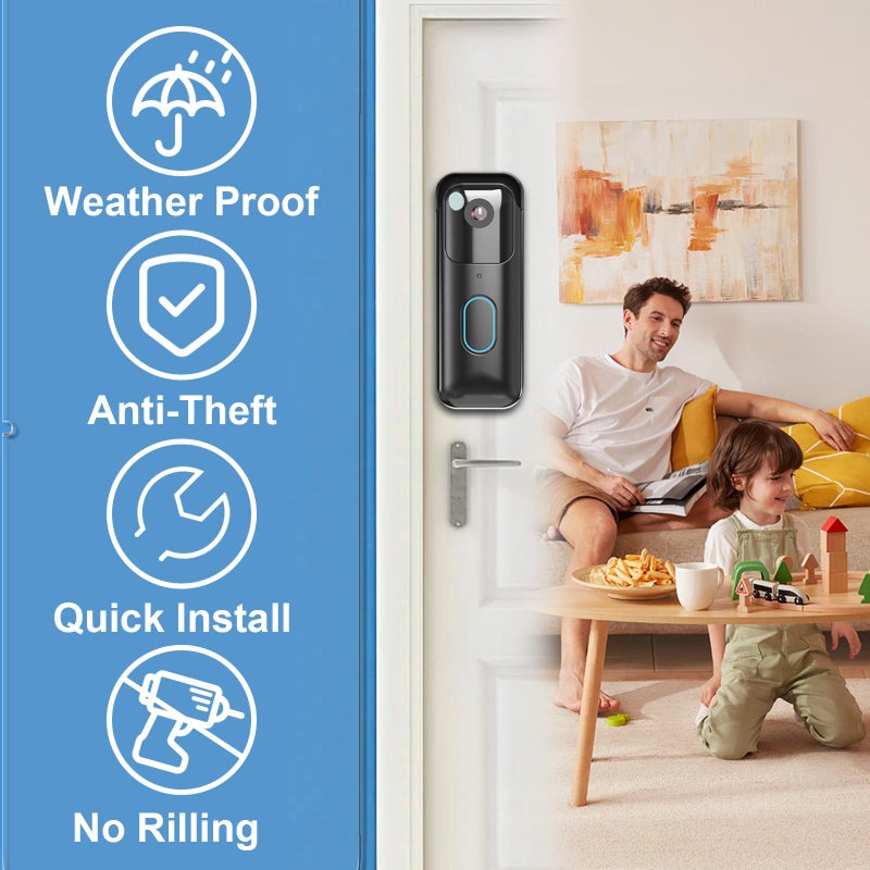Pyfhy No-Drill Adhesive Doorbell Mount Compatible with Blink Doorbell (2nd Gen), Door Mounting Holder Bracket Accessories, Not Block Motion Sensor Anti-Theft Camera Mount for Home, Apartment, Office, School - Image 4