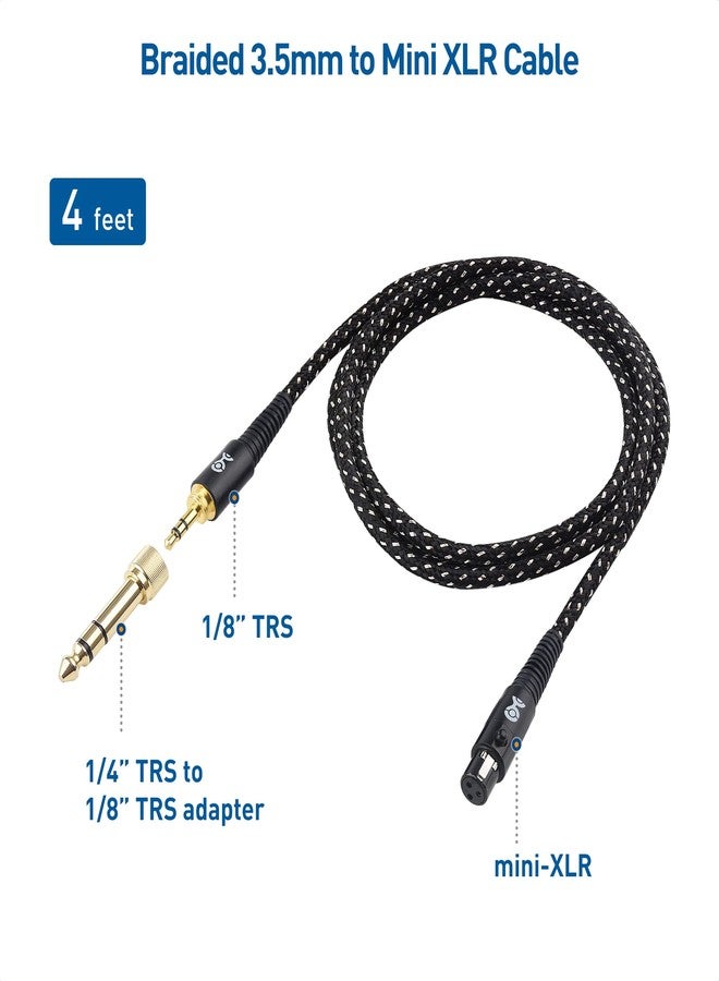 Cable Matters Premium Braided 3.5mm to Mini XLR Headphone Cable 4 ft - Compatible with Beyerdynamic DT 1770 Pro, DT 1990 Pro, AKG K240, K182, K175, K182, K245, K371, and Q701 Headphones - Image 2