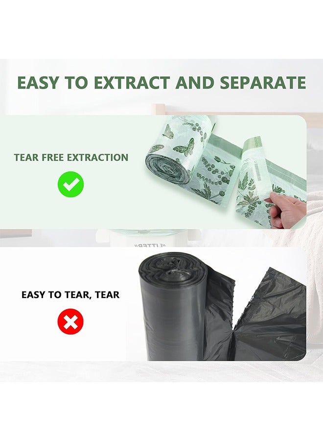 HaHaHai Wormwood Scented Drawstring Garbage Bags, 2 Rolls (120 Trash Bags Total)，45 x 45 cm, 8 Gallon, Leak-Proof and Tear-Resistant, Extra Thick PE Material, Wide Handles for Easy Carry  - Image 5