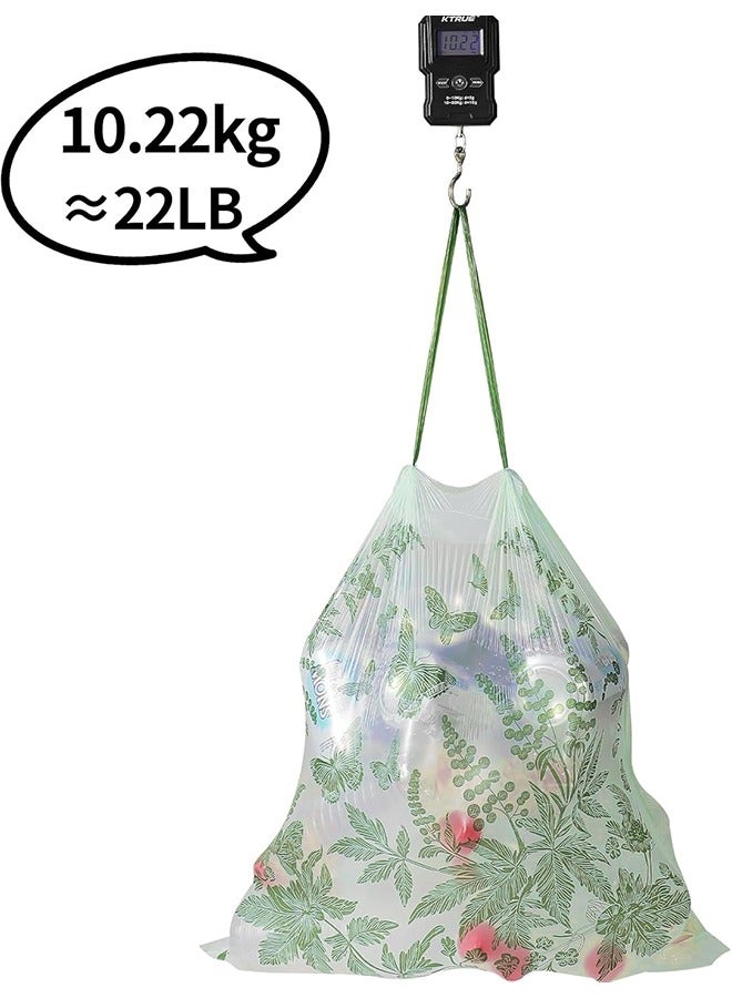 HaHaHai Wormwood Scented Drawstring Garbage Bags, 2 Rolls (120 Trash Bags Total)，45 x 45 cm, 8 Gallon, Leak-Proof and Tear-Resistant, Extra Thick PE Material, Wide Handles for Easy Carry  - Image 2