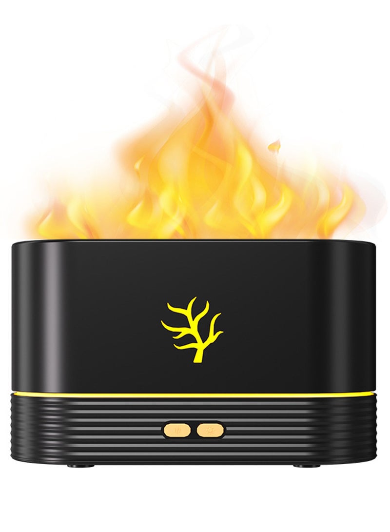 CubeG Flame Air Humidifier | Auto Off Function 500ML Essential Oil Diffuser | 2 Modes Brightness Aroma Humidifier,  Colorful LED lights Changing Oil Diffuser with Timer for Home,Office,Spa,Gym - Image 1