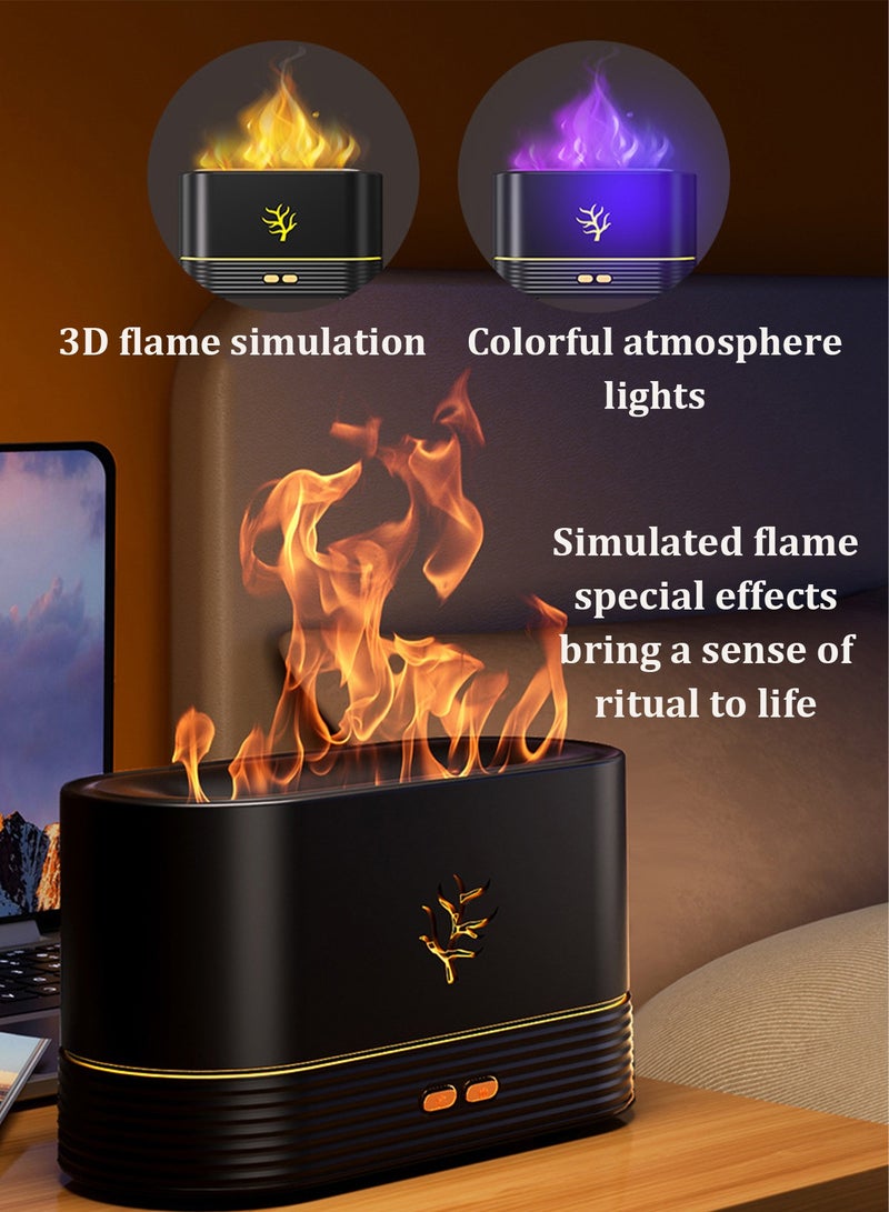 CubeG Flame Air Humidifier | Auto Off Function 500ML Essential Oil Diffuser | 2 Modes Brightness Aroma Humidifier,  Colorful LED lights Changing Oil Diffuser with Timer for Home,Office,Spa,Gym - Image 2