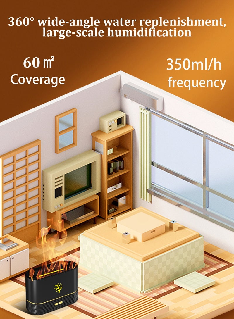 CubeG Flame Air Humidifier | Auto Off Function 500ML Essential Oil Diffuser | 2 Modes Brightness Aroma Humidifier,  Colorful LED lights Changing Oil Diffuser with Timer for Home,Office,Spa,Gym - Image 5