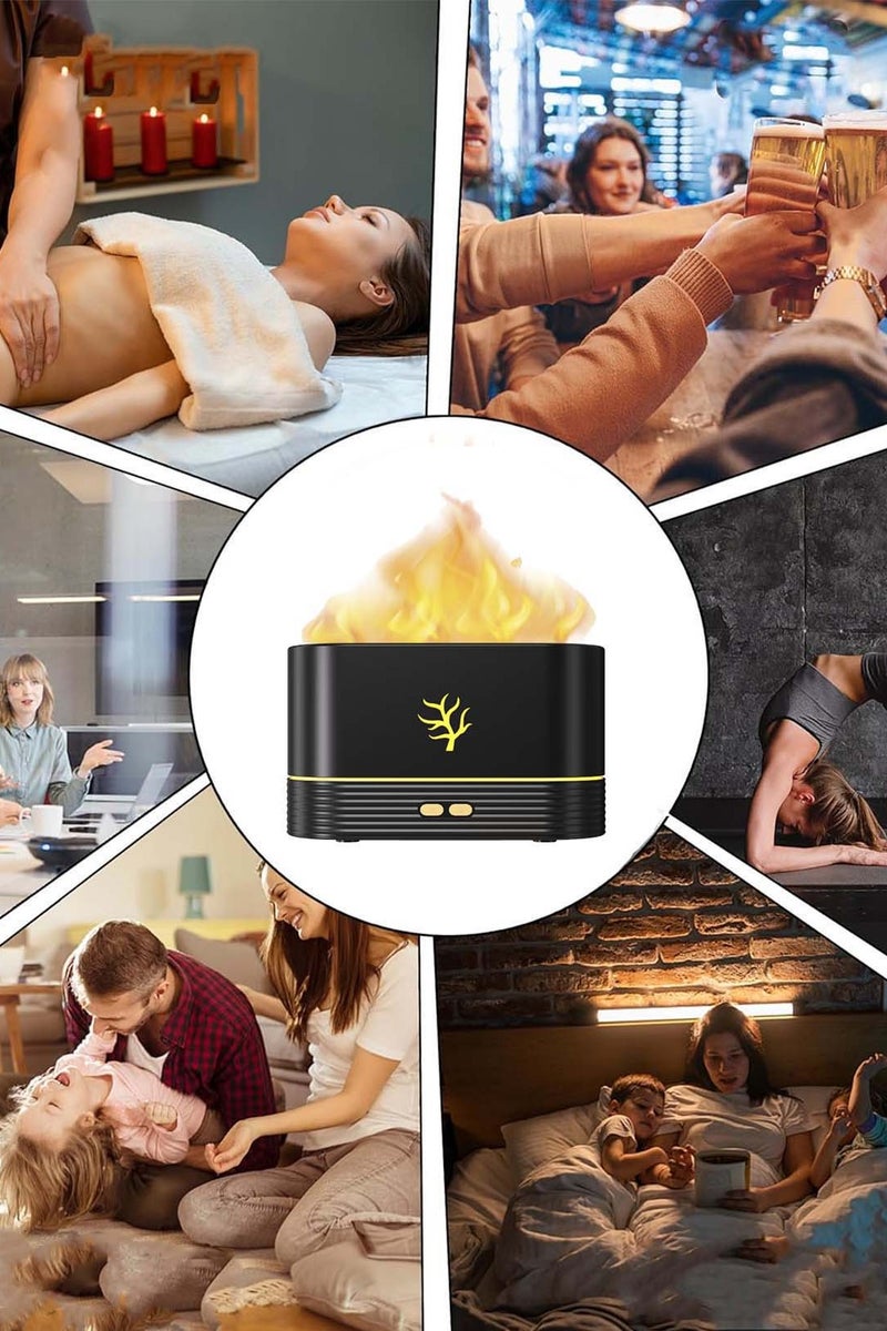 CubeG Flame Air Humidifier | Auto Off Function 500ML Essential Oil Diffuser | 2 Modes Brightness Aroma Humidifier,  Colorful LED lights Changing Oil Diffuser with Timer for Home,Office,Spa,Gym - Image 3