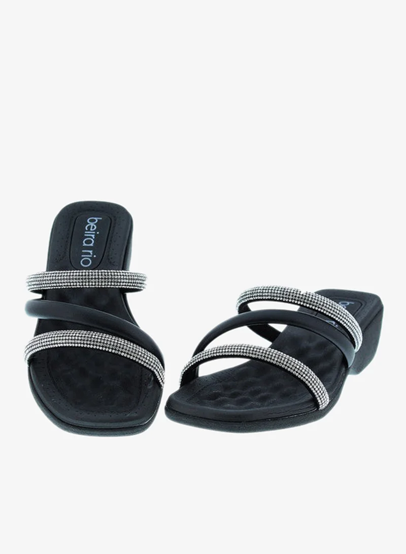 Beira Rio Black Flat Sandals for Women – Stylish Ladies Flat Sandals & Comfortable Flat Slippers for Women | Best Price UAE