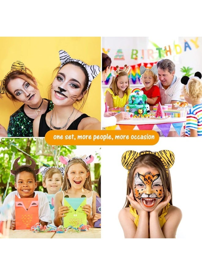 WILLBOND 16 Pieces Animal Headbands Jungle Safari Party Favors Wild One Birthday Decorations Photo Booth Props Animal Hair Hoop for Kids Adults Animal Cosplay Birthday Theme Party Supply Stage Performance - Image 3
