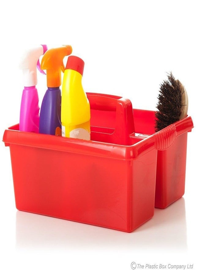 PUFFIN Plastic Handy Caddy Bucket, Red, Multipurpose Storage for Cleaning, Gardening, Crafting, Kitchen, Office, and Car Use - Image 4