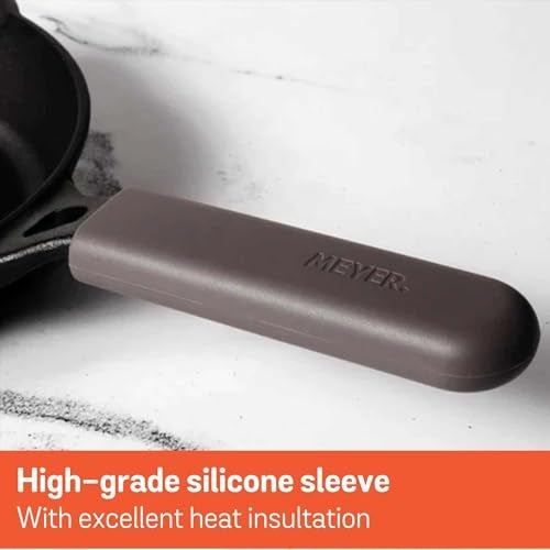 Meyer Cast Iron Fry Pan Silicone Hot Handle Holder | Frying Pan Holder | Iron Fry Pan Handle Holder | Grip Cover for Cast Iron Skillet | Heat Resistant Pot Holder for Cast Iron Cookware, Brown - Image 3