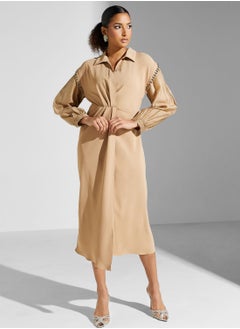 Montania Balloon Sleeve Button Down Dress  - Image 4