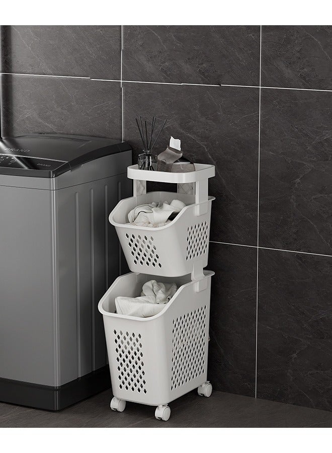 keke Modern 2 Layers Storage Organizer with Wheels And Storage Table - Image 1