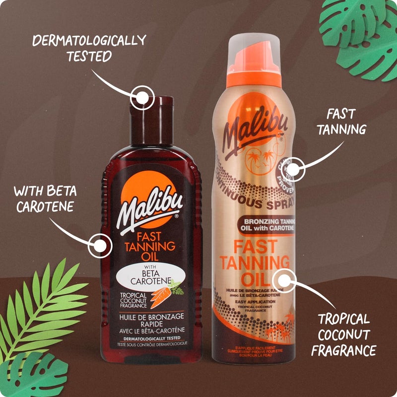 Malibu Sun Fast Tanning Oil - Tan Accelerator for Outdoor/Tanning Bed, Beta Carotene Carrot Extract & Vitamin E for Moisture & Hydration, Water-Resistant, Coconut, Cruelty-Free, Made in UK (3.4 Fl Oz) - Image 4