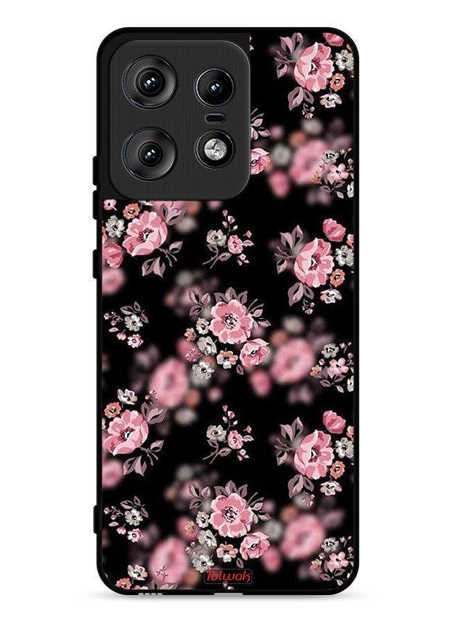 Tolwak Motorola Edge 50 Pro 5G Protective Case Cover Portrait Flowers Pattern - Image 1