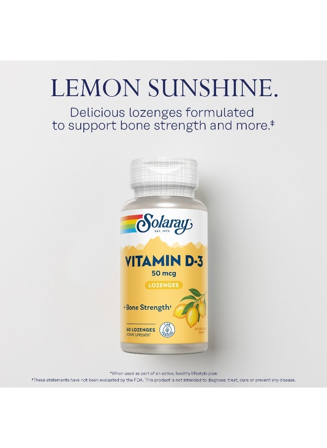 Solaray - Vitamin D3 2000Iu Bone, Immune And Mood Support 60 Lozenges - Image 1