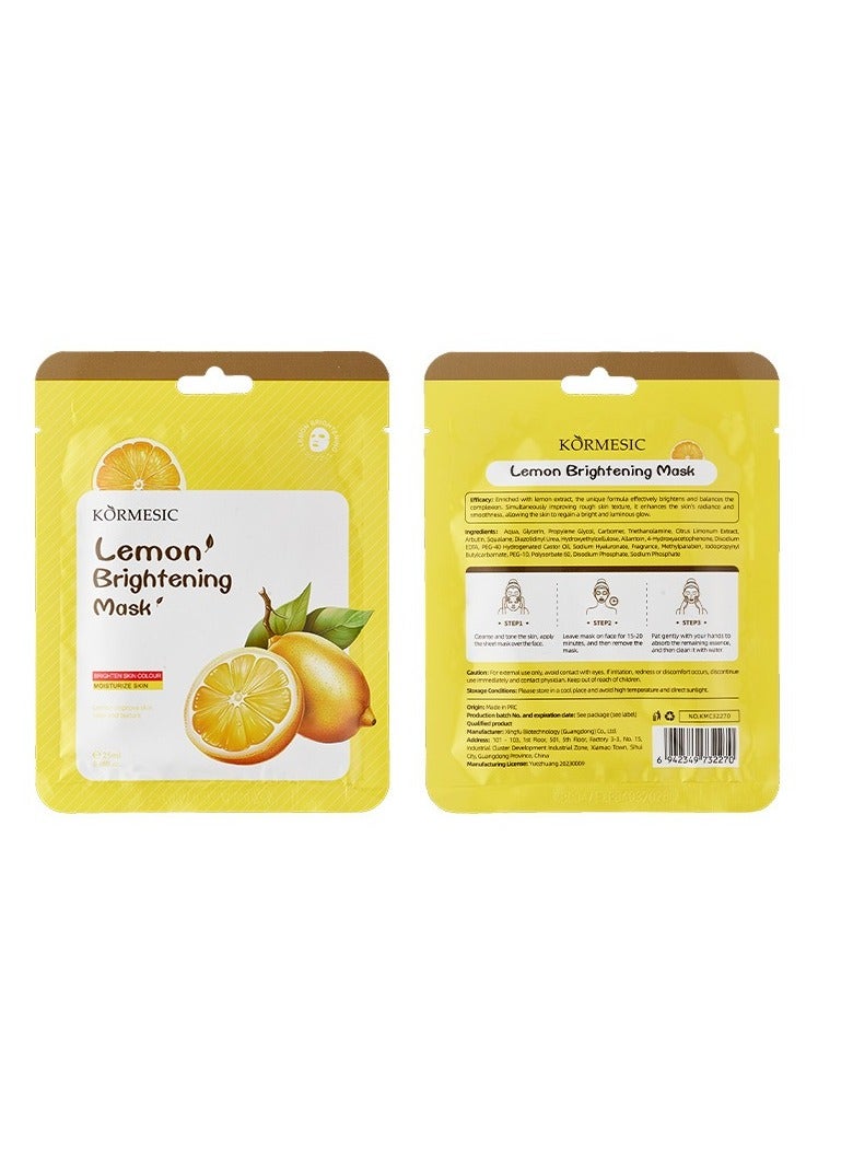 Kormesic 5PCS Lemon Facial Mask 25ml - Image 1