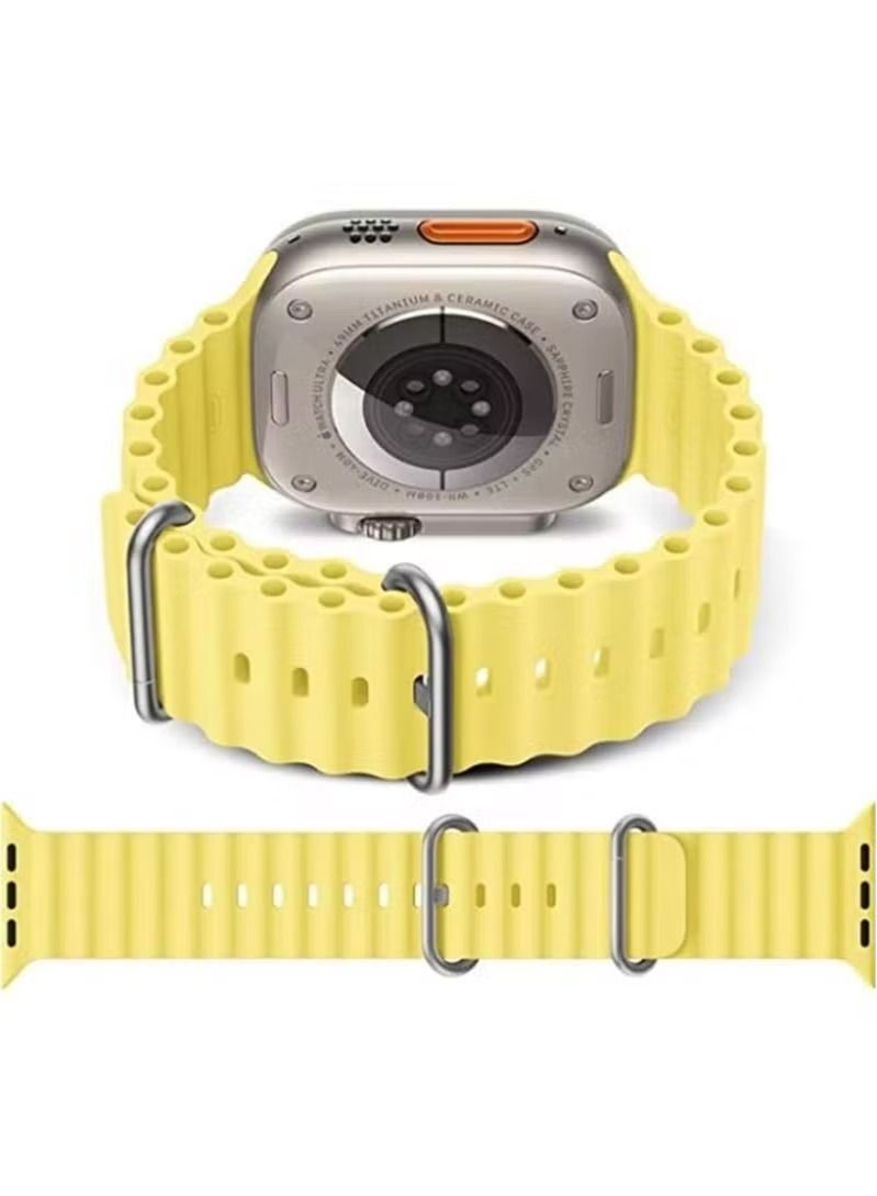 Zaboon Silicone Ocean Watch Band For Apple Watch Series 8 7 6 5 4 3 2 1 SE Compatible With Apple Watch Band 38mm 40mm 41mm Replacement Women Mens, Sport slides Strap for iWatch Ultra - Image 1