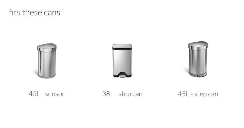 simplehuman Code J 100 Count, Dispenser Pack Custom Fit Liners, Drawstring Trash Bags, 30-45 Liter / 8-12 Gallon, White - Image 4