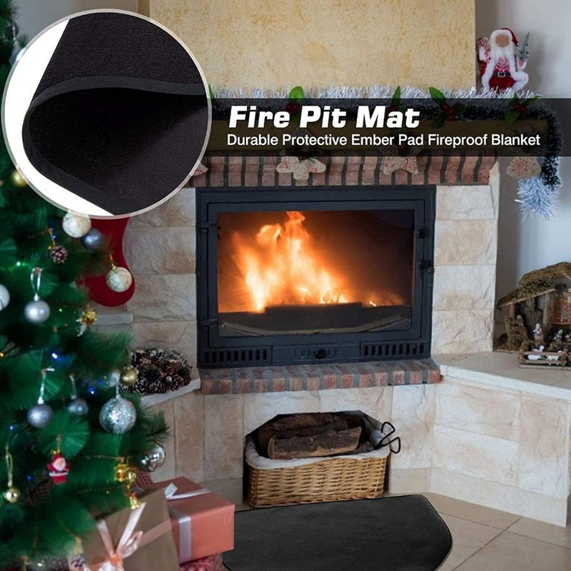 klarako Under Grille Mat Fireproof Grille Protector Pad Black Insulated Washable Floor Protector for Outdoor Camping Fireplace (50x80cm/19.7x31.5in) - Image 3