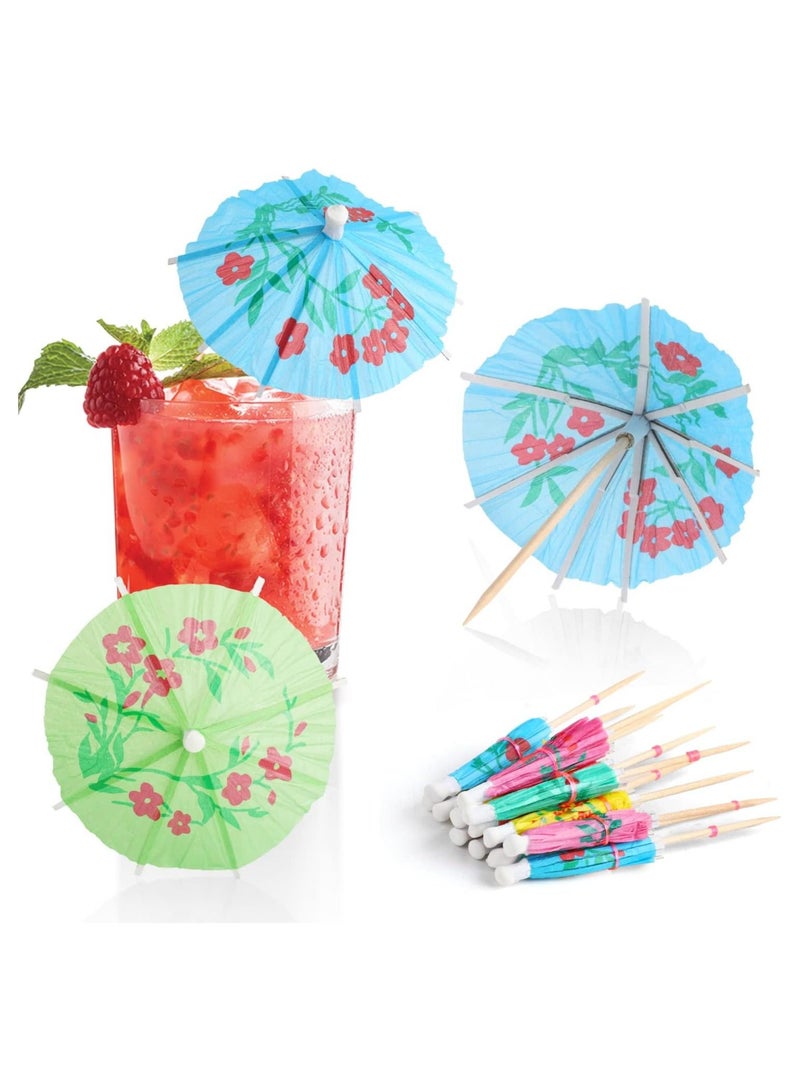 50 Pcs Cocktail Umbrellas Tropical Drink Paper Umbrella Sticks Food Stick Set for Decor Drinks Toppers Cocktails Bar Birthday Wedding Summer Party Accessories Outdoor Activities - Image 1