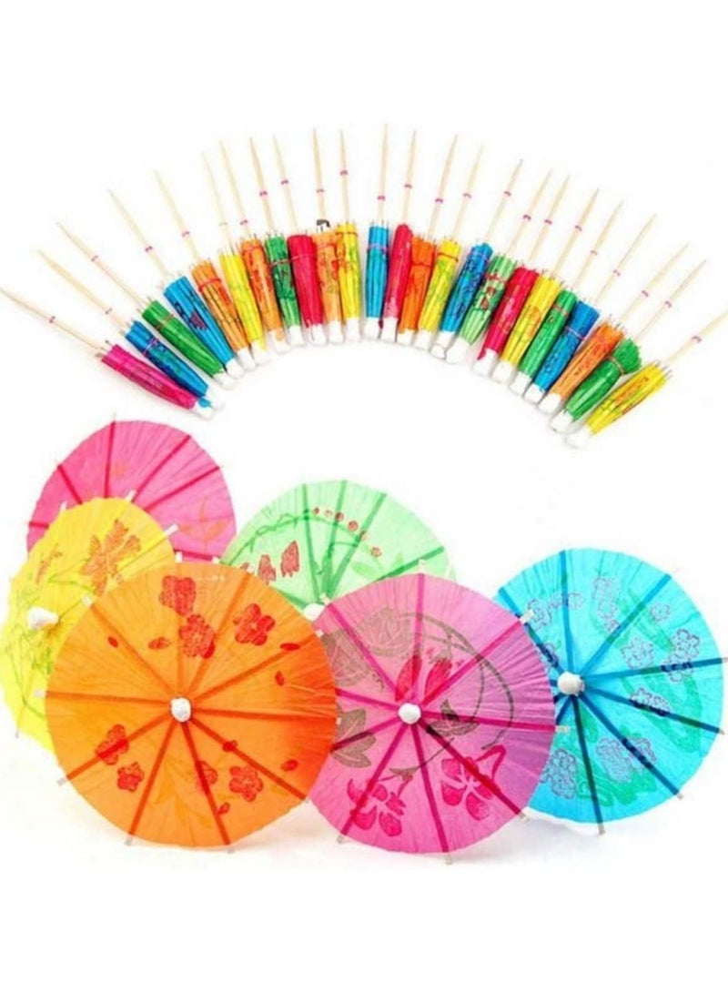50 Pcs Cocktail Umbrellas Tropical Drink Paper Umbrella Sticks Food Stick Set for Decor Drinks Toppers Cocktails Bar Birthday Wedding Summer Party Accessories Outdoor Activities - Image 2