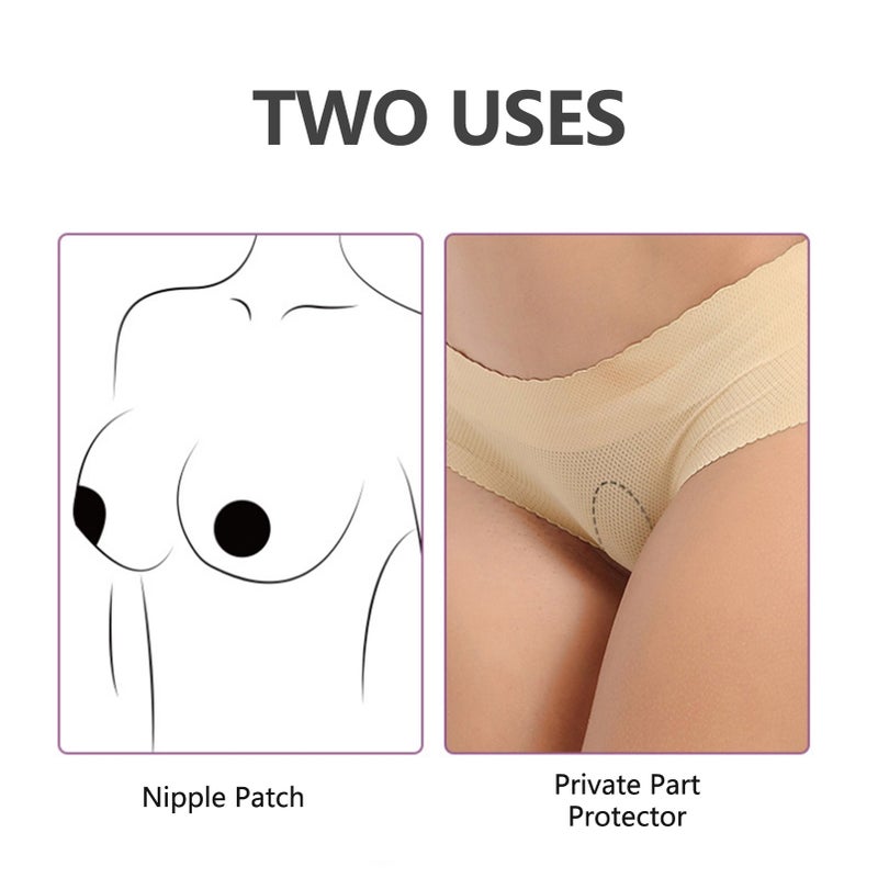 Pair Drop-shaped Nipple Patches Private Part Protector Invisible Skin Tone Anti-bump Breast Lift Waterproof Swimming Bikini Paste - Image 4