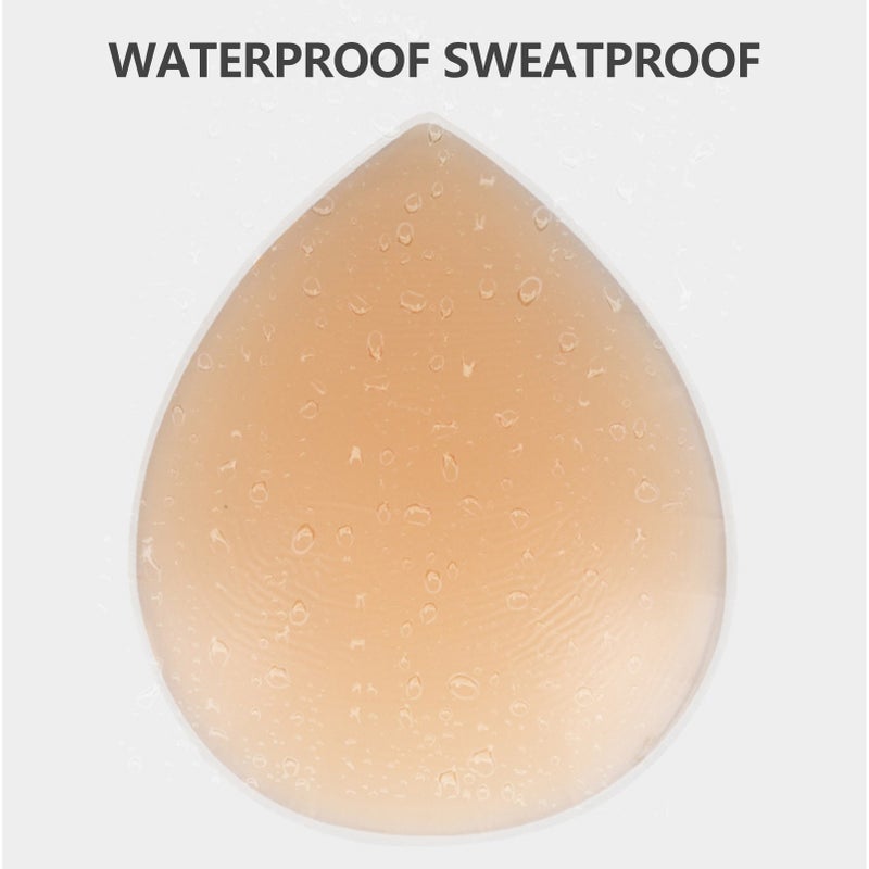 Pair Drop-shaped Nipple Patches Private Part Protector Invisible Skin Tone Anti-bump Breast Lift Waterproof Swimming Bikini Paste - Image 2