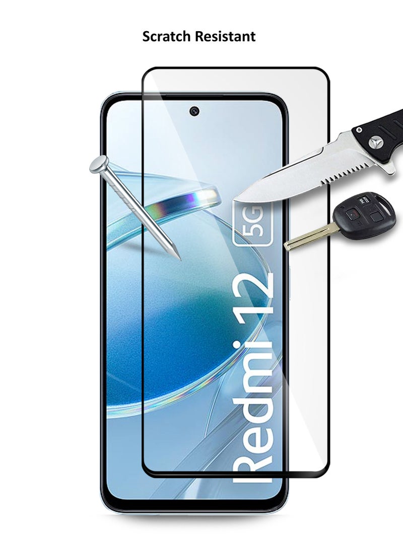 Wtech Premium E2E Full Glue Full Cover Tempered Glass Screen Protector For Xiaomi Redmi 12 4G/5G 2023 Clear/Black - Image 4