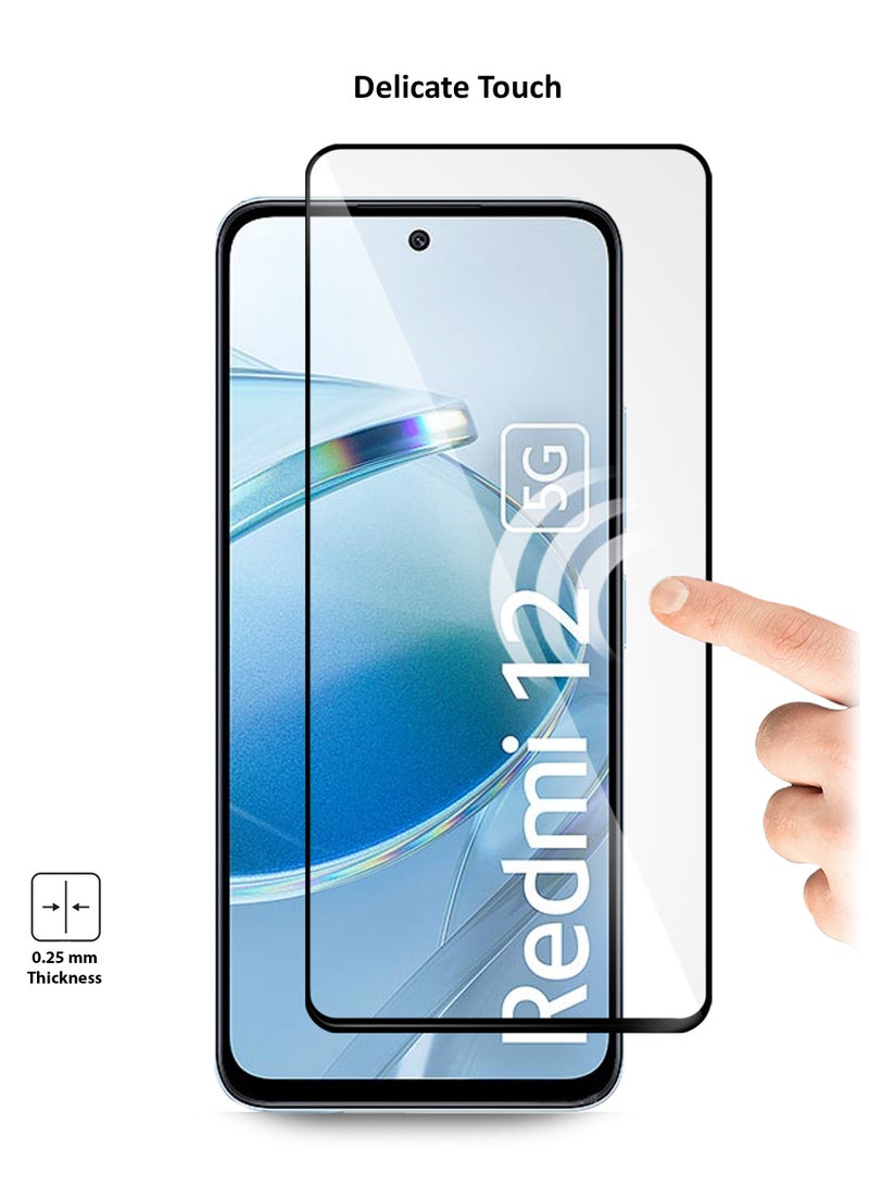 Wtech Premium E2E Full Glue Full Cover Tempered Glass Screen Protector For Xiaomi Redmi 12 4G/5G 2023 Clear/Black - Image 5