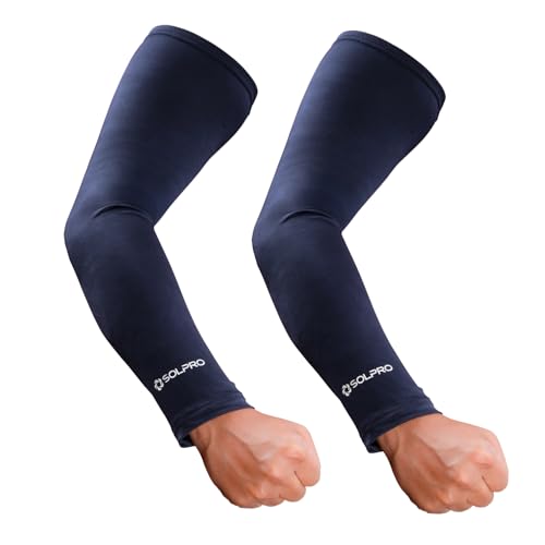 Solpro Skynn Arm Sleeves | Breathable, Sweat Wicking Arm Protection |UV-Protective Sleeves for Riding & Sports (Navy) - Image 2
