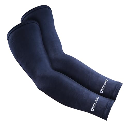 Solpro Skynn Arm Sleeves | Breathable, Sweat Wicking Arm Protection |UV-Protective Sleeves for Riding & Sports (Navy) - Image 1