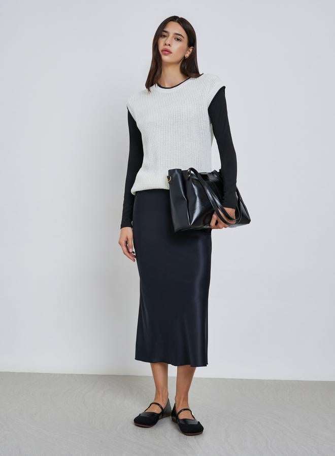 Take Two White Sleeveless Knit Top - Image 2