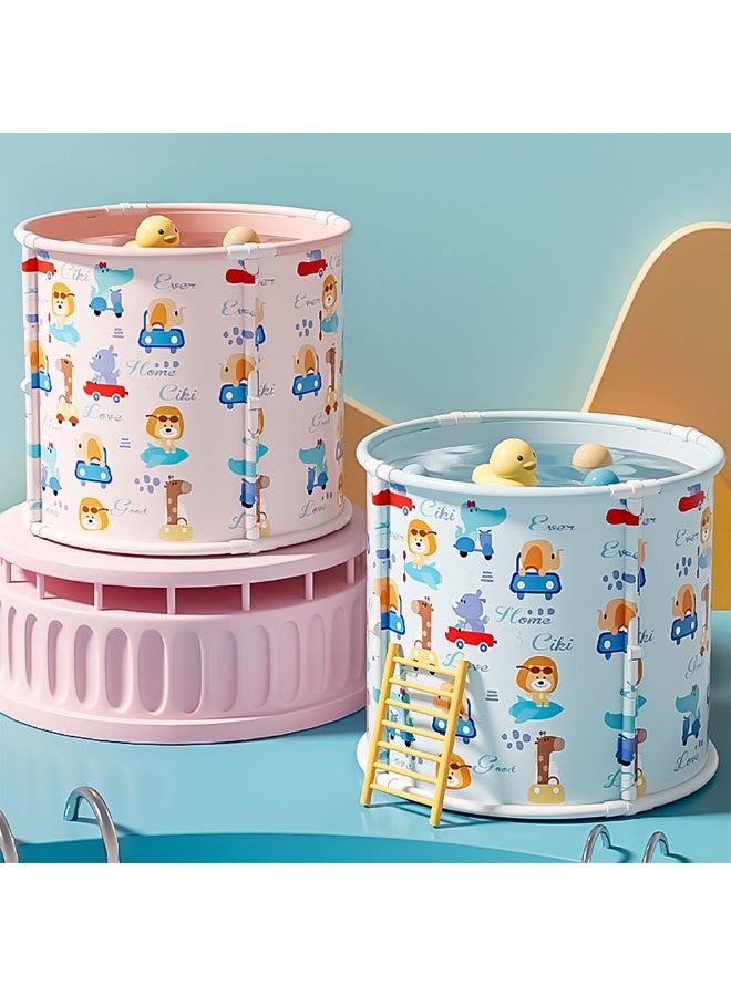 Foldable Portable PVC Bathtub for Camping, Home Spa, Hot and Ice Bath, Soaking - Large Thickened Deepened Freestanding Tub for Baby, Kids, Adults (Pink)  - Image 3