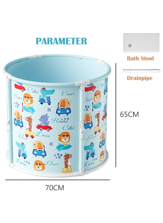 Foldable Portable PVC Bathtub for Camping, Home Spa, Hot and Ice Bath, Soaking - Large Thickened Deepened Freestanding Tub for Baby, Kids, Adults (Pink)  - Image 2