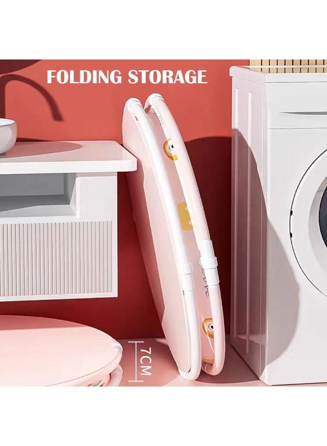 Foldable Portable PVC Bathtub for Camping, Home Spa, Hot and Ice Bath, Soaking - Large Thickened Deepened Freestanding Tub for Baby, Kids, Adults (Pink)  - Image 5