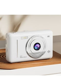 Generic 1080P Mini Home Student Kids Digital Camera 2.4Inch LCD Screen 8X Zoom Full HD Photo Video Anti-shake Face Recognition Music Games Compact Portable Small White for Children Teen Girl Boy  - Image 2