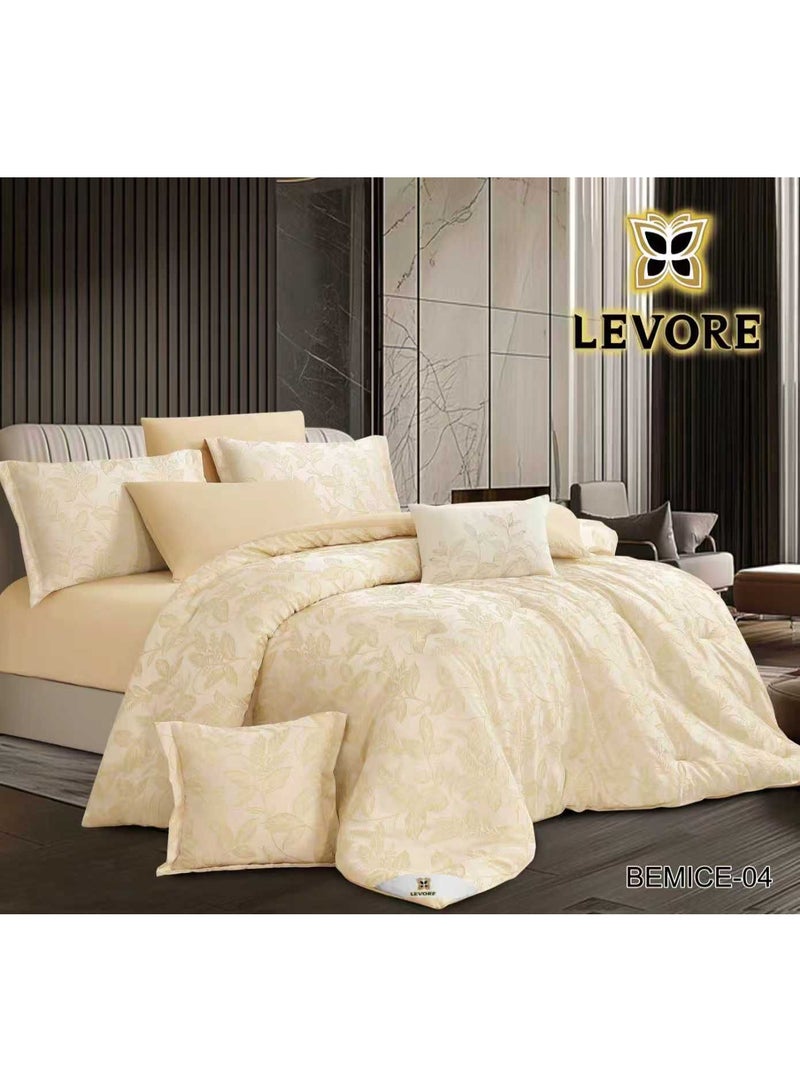 LEVORE Luxury 8-piece double bedsheet set, royal-style jacquard, soft to the touch, suitable for a 200x200 cm bed.