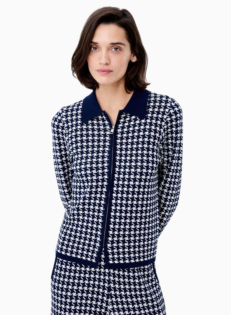 French Connection Gloria Jacquard Ls Cardigan - Image 1
