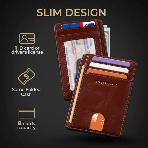 RUNBOX Slim Minimalist Front Pocket RFID Blocking Leather Wallets for Men and Women Card Holder Wallets Gifts for men - Image 4