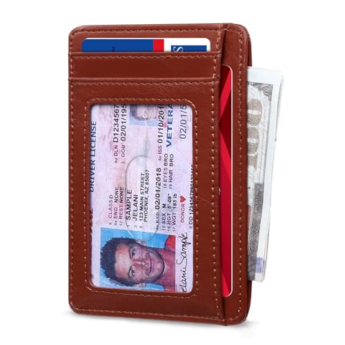 RUNBOX Slim Minimalist Front Pocket RFID Blocking Leather Wallets for Men and Women Card Holder Wallets Gifts for men - Image 2