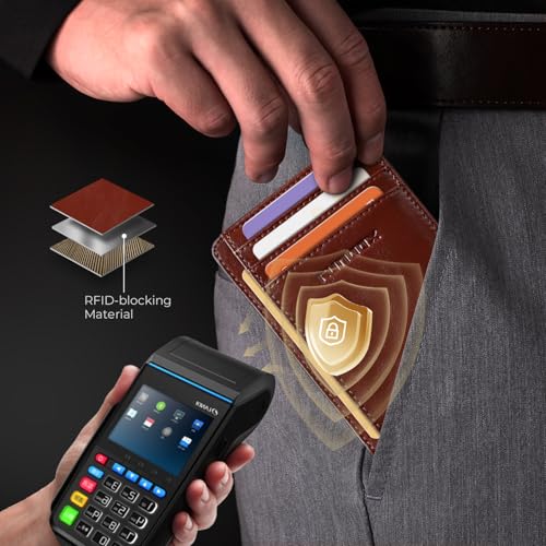 RUNBOX Slim Minimalist Front Pocket RFID Blocking Leather Wallets for Men and Women Card Holder Wallets Gifts for men - Image 3