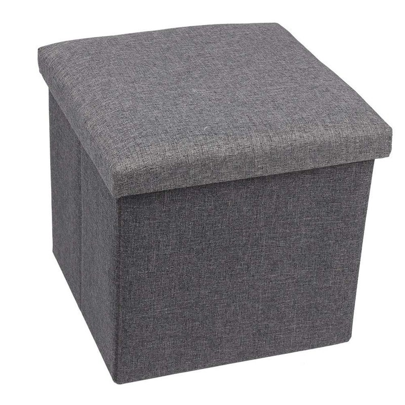 ABTRIX WITH AB Foldable Storage Footrest Clutter Toys Collection Box Coffee Table Ottoman Versatile SpaceSaving Closet Cover Max Load 80 kg with Memory Foam Seat Grey - Image 1