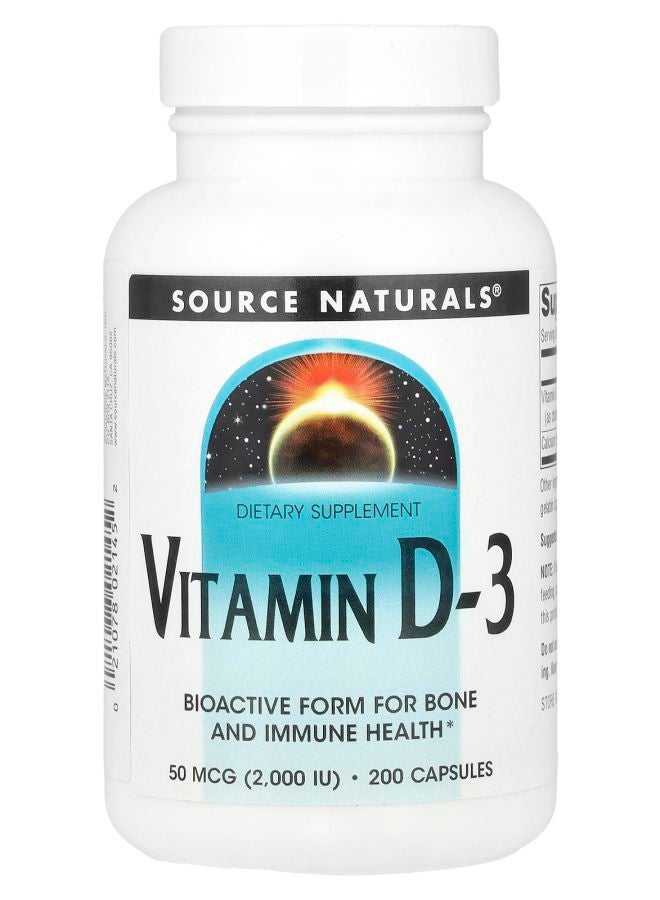 Vitamin D-3 50 mcg (2000 IU) 200 Capsules