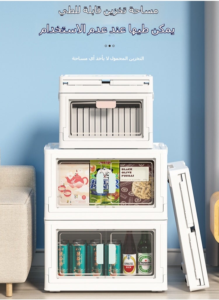 Generic Clear Plastic Multi-layer Foldable Storage Cabinet with Rollers Clothes Shoes Hats Cosmetic Bag Storage Box Coffee Milk Drinks Snacks Storage Box 4 Layers  - Image 5